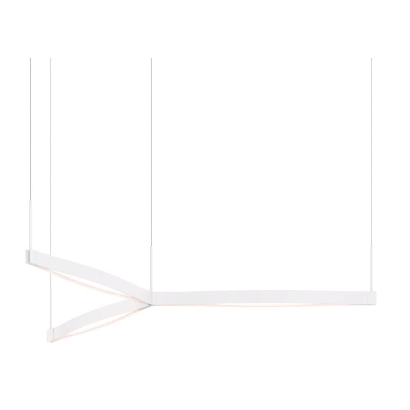Ola Modern 55'' Satin White Aluminum LED Kitchen Island Pendant