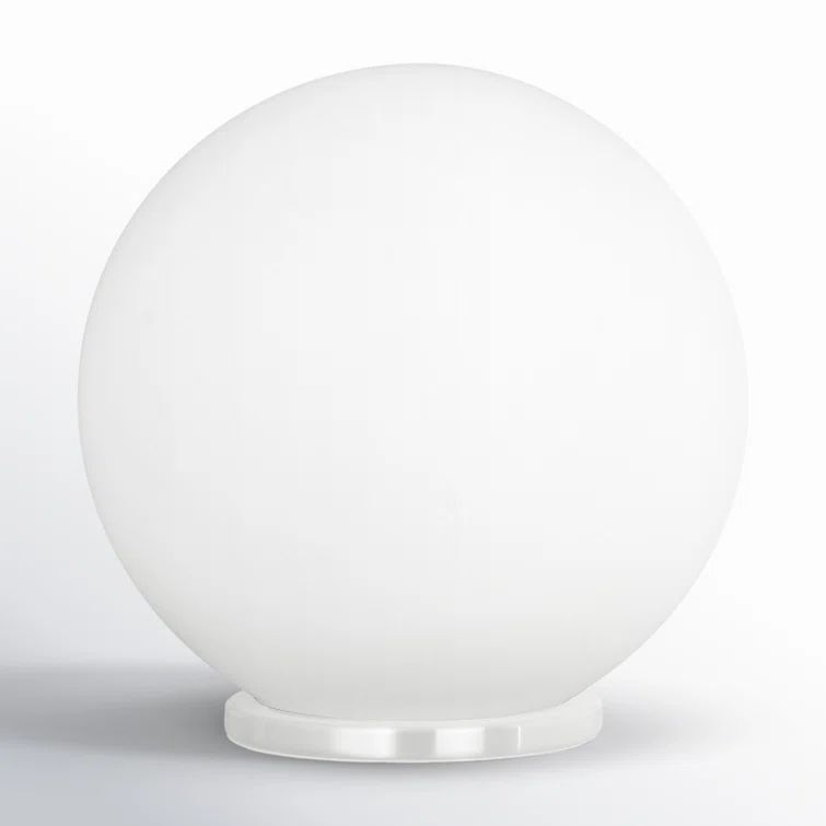 Rondo 8'' White Opal Glass Globe Table Lamp