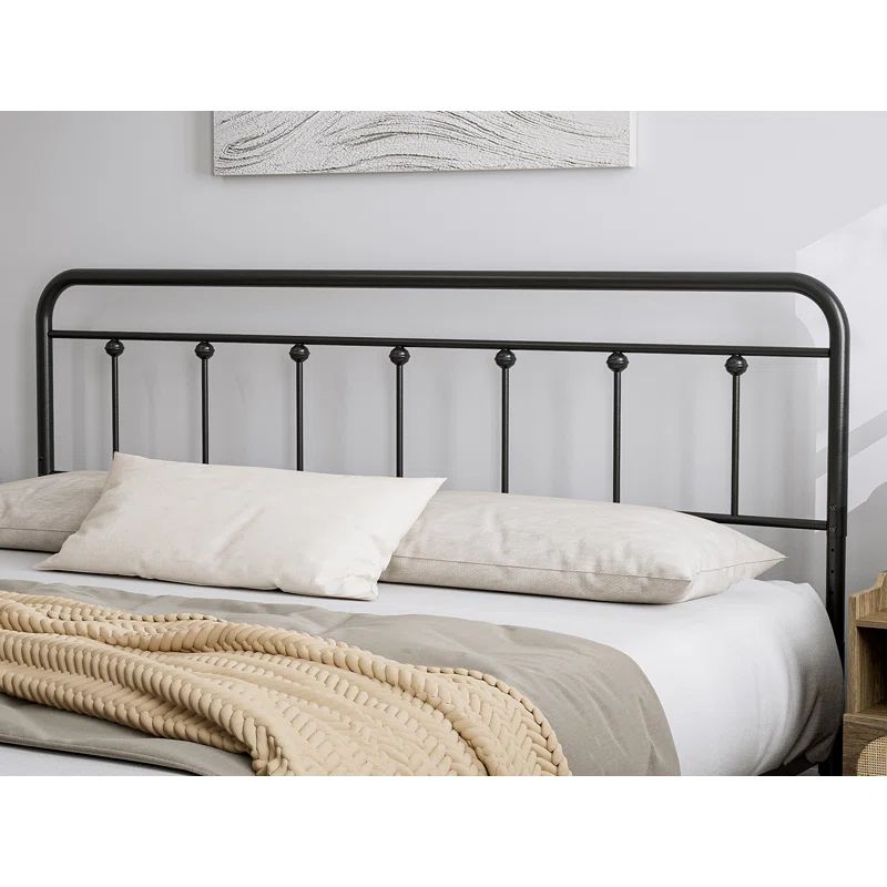 Black Metal King Size Farmhouse Victorian Headboard