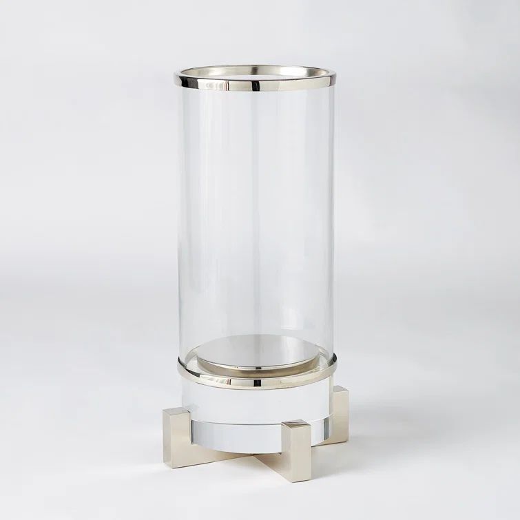 Elegant Brass Hurricane Candle Holder, 22" H x 9" W