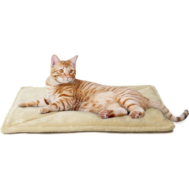 Small Cream Faux Fur Self-Warming Pet Mat