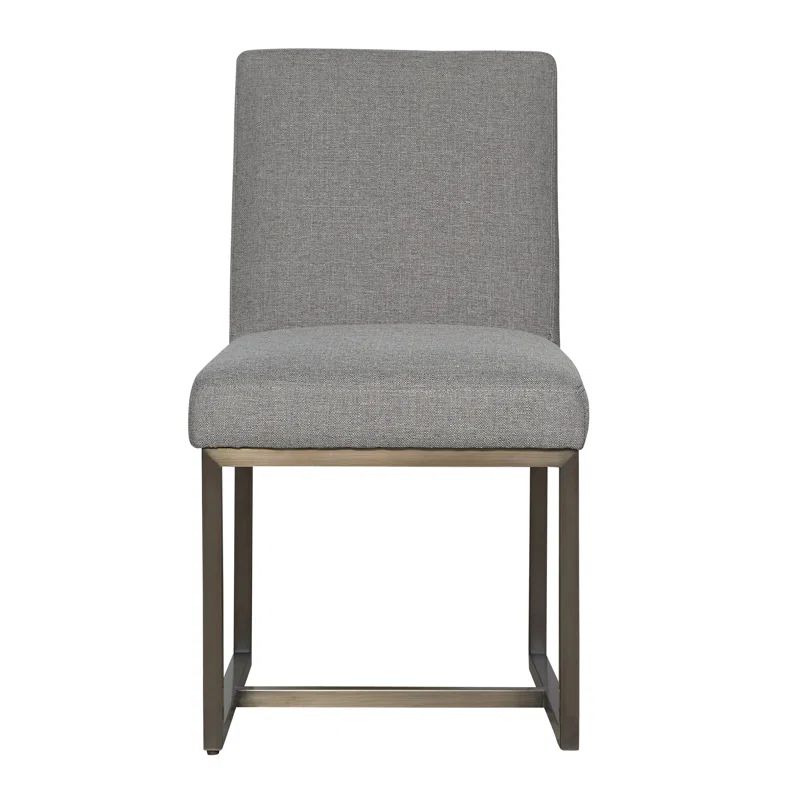 Gray Upholstered Metal Contemporary Side Chair