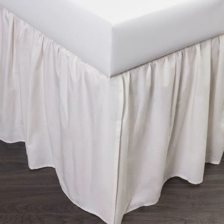 Ivory Twin Cotton Polyester Ruffled Bed Skirt