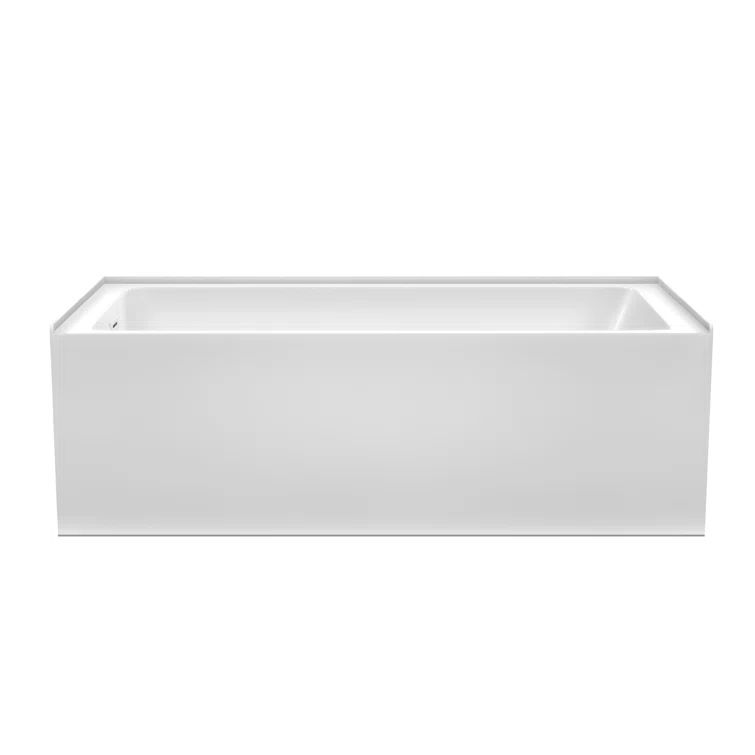 Grayley 66'' White Acrylic Alcove Soaking Bathtub