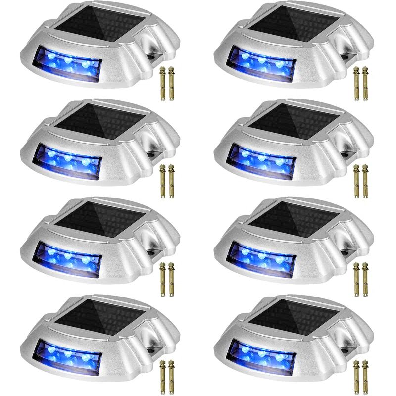 Blue LED Solar Powered Aluminum Pathway Lights Multipack