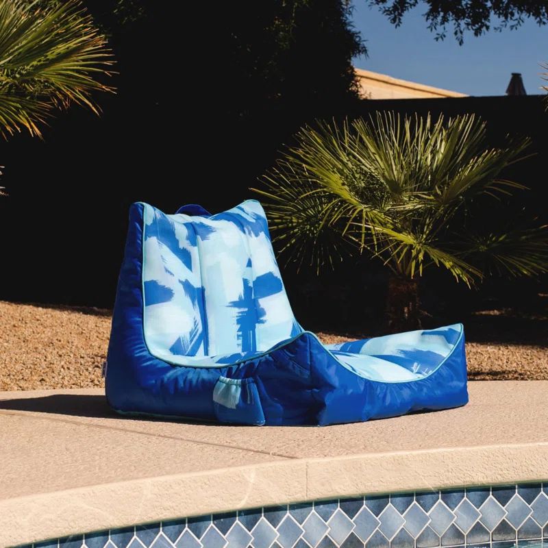 Paintbrush Blue Bean Filled Pool Lounger Chair