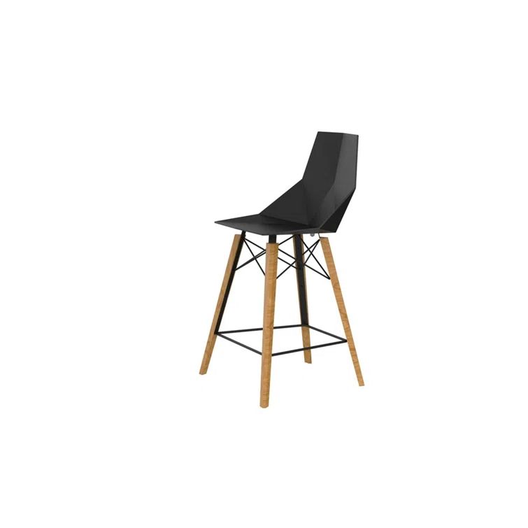 Beechwood Matte Black & Oak 24.75'' Counter Stool Set