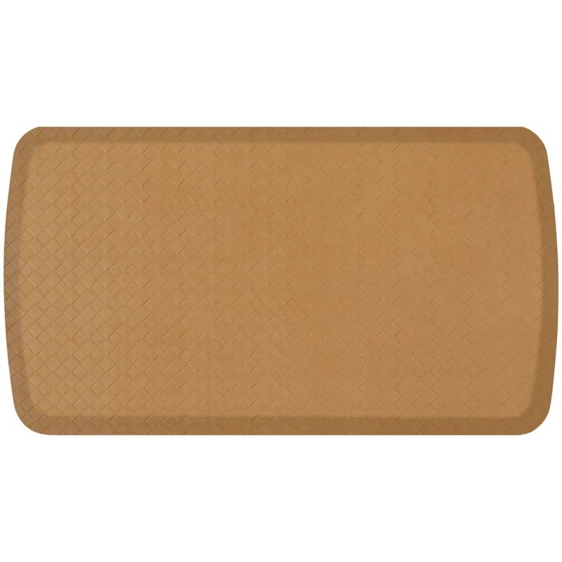 Khaki Basketweave Comfort Kitchen Mat with Gel and Foam Core