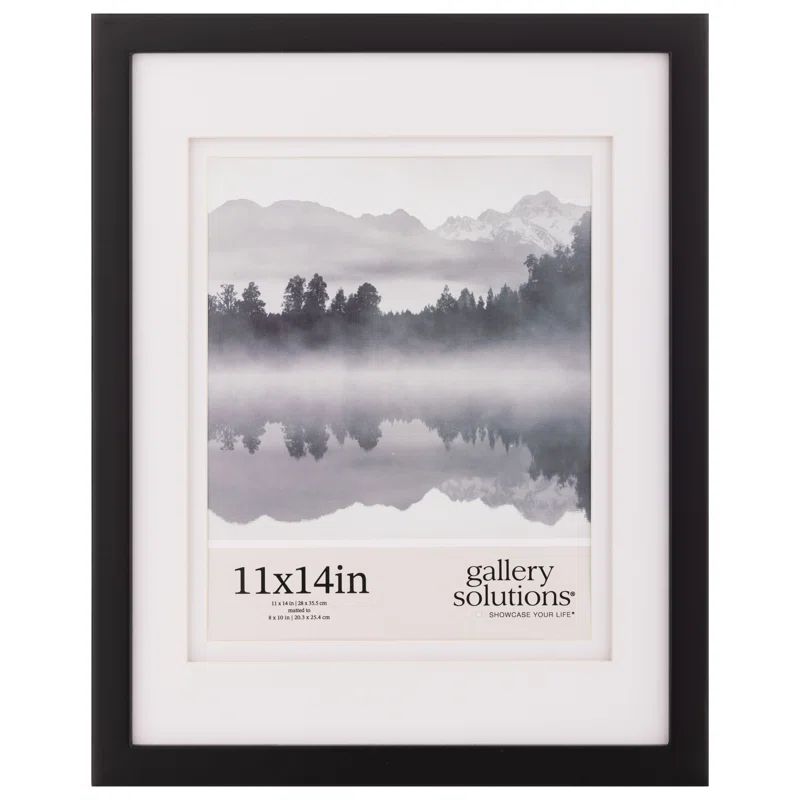Classic 14x18 Walnut Picture Frame with Double White Mat