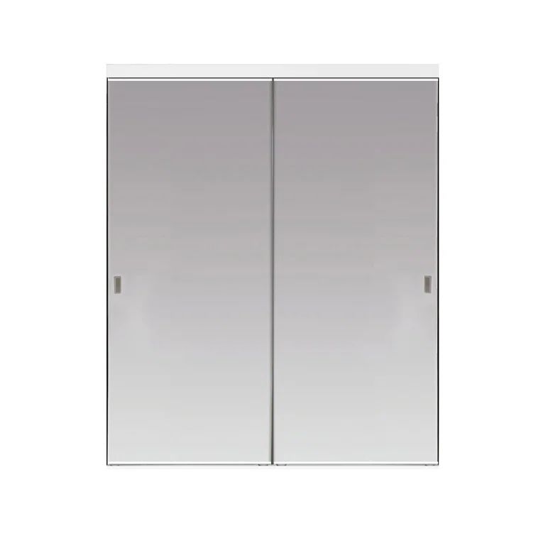 White Prefinished Mirrored Sliding Closet Doors 72" x 80"