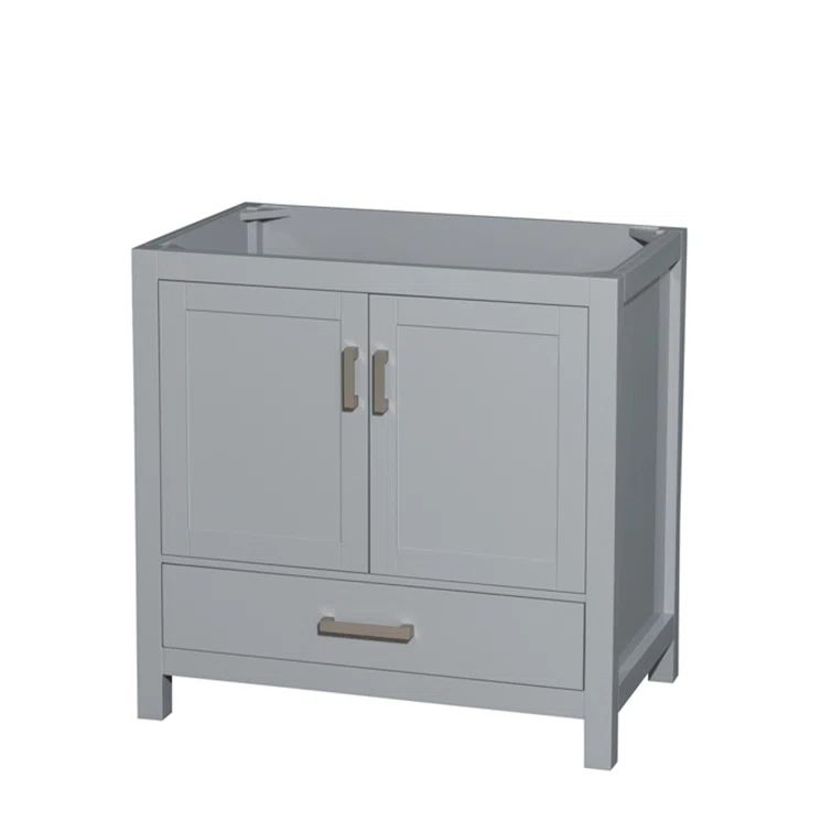 Gray Freestanding Single Vanity with Brushed Chrome Trim