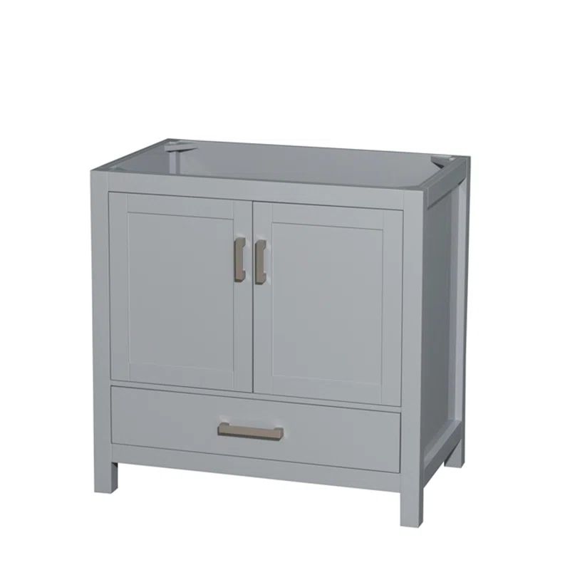 Gray Freestanding Single Vanity with Brushed Chrome Trim
