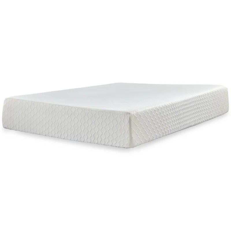 Jeny Full 12-Inch White Memory Foam Mattress with Stretch Cover