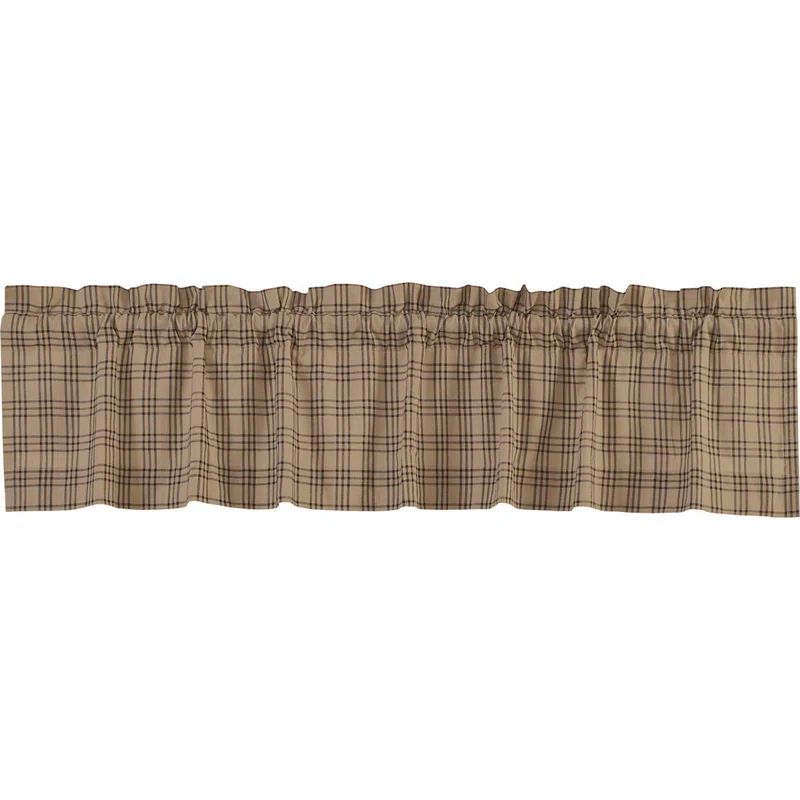 Sawyer Mill Charcoal Plaid Cotton Rod Pocket Valance
