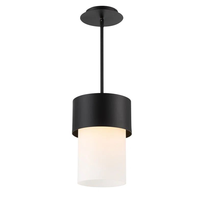 Napa Black 12" LED Cylinder Pendant for Indoor/Outdoor Use