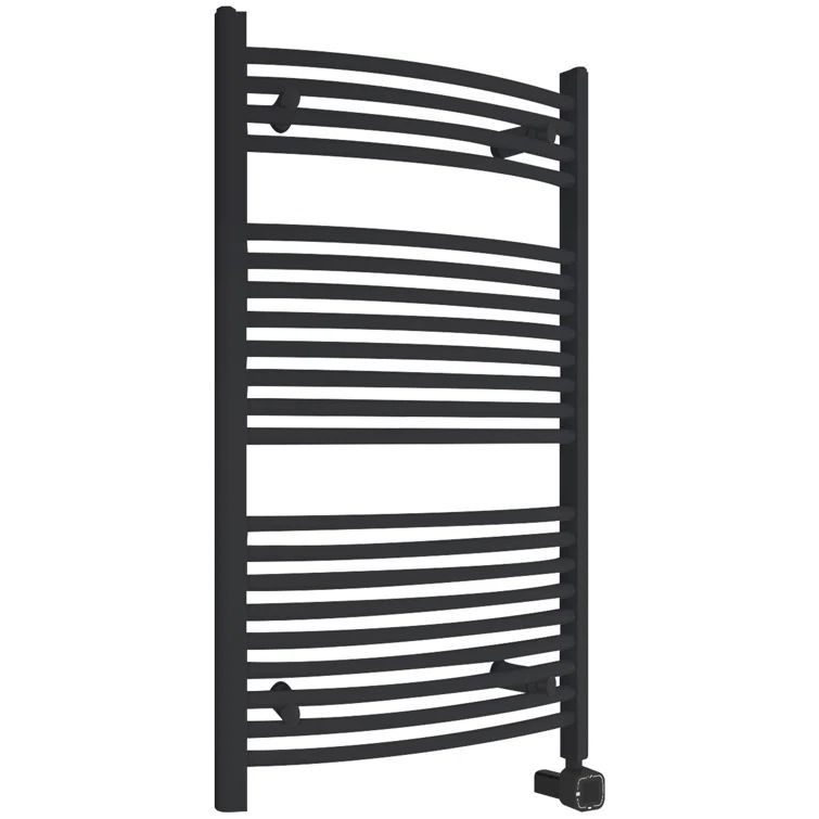 Gloss White Wall-Mounted Curved Towel Warmer with Timer