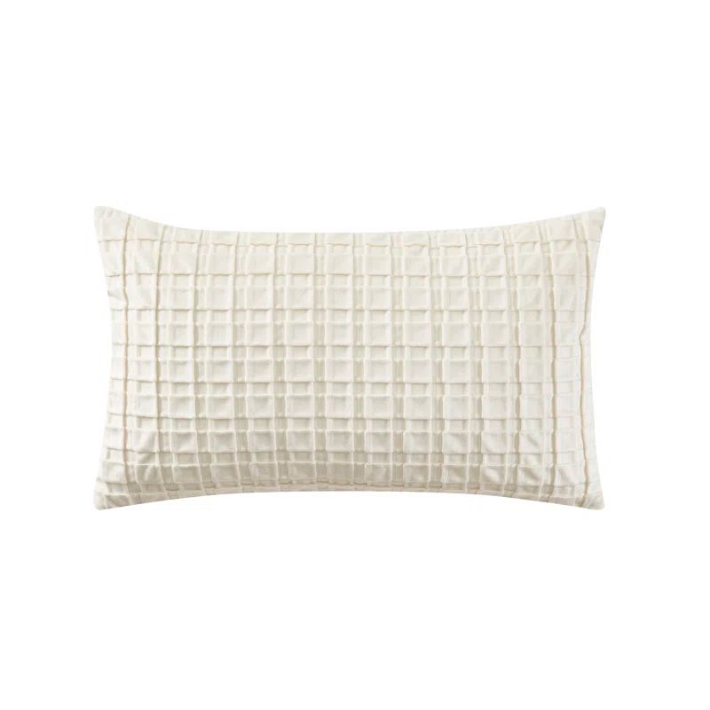 Alice Winter White Velvet Rectangular Throw Pillow