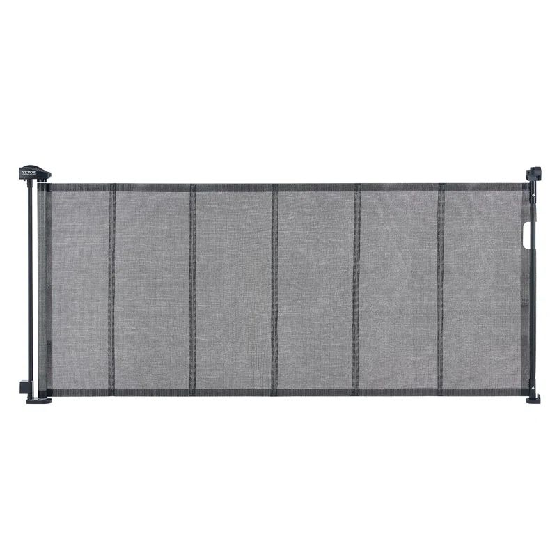 Black Retractable Plastic Stairway Safety Gate