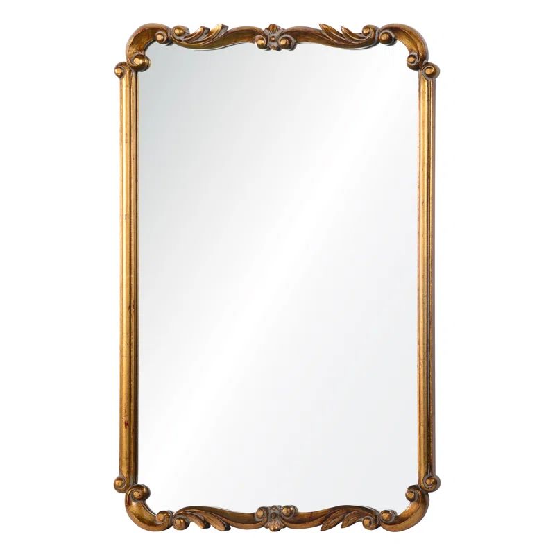 Toulouse Rectangular Traditional Wall Mirror in Antiqued Gold