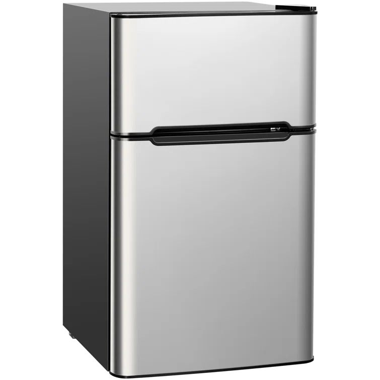 Costway 3.2 Cu Ft Compact Gray Refrigerator with Freezer