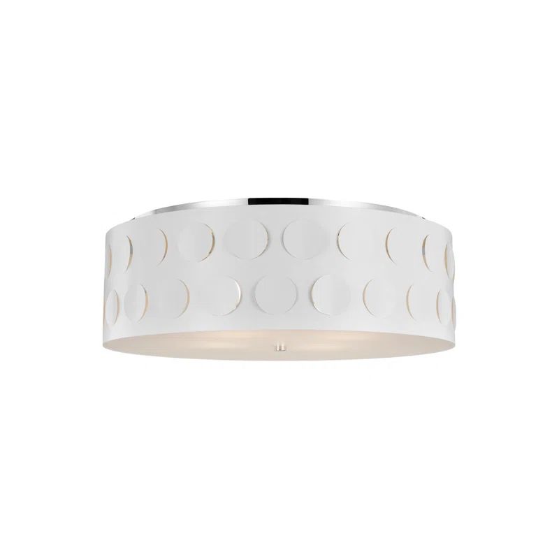 Dottie Polished Nickel 4-Light Flush Mount with Etched Glass
