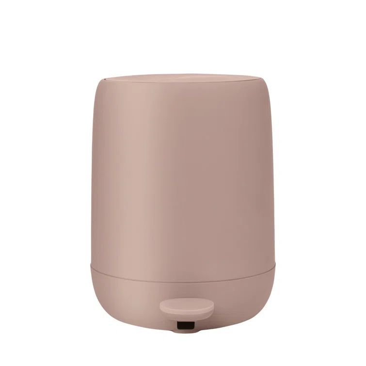 Tan Fingerprint Resistant Plastic Pedal Bin Wastebasket 3L
