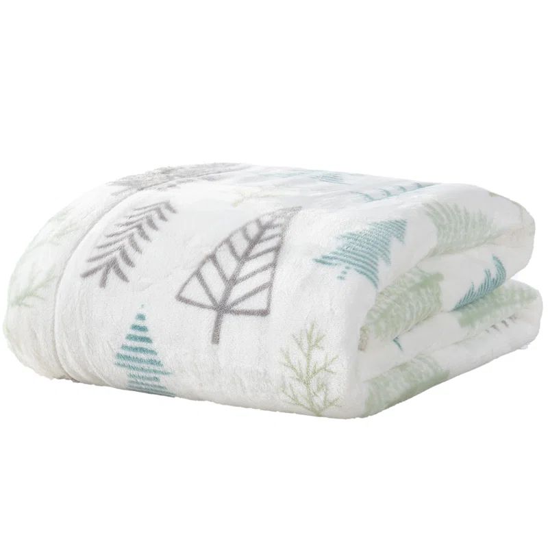 Optic White Velvet Plush Reversible Sherpa Throw Blanket