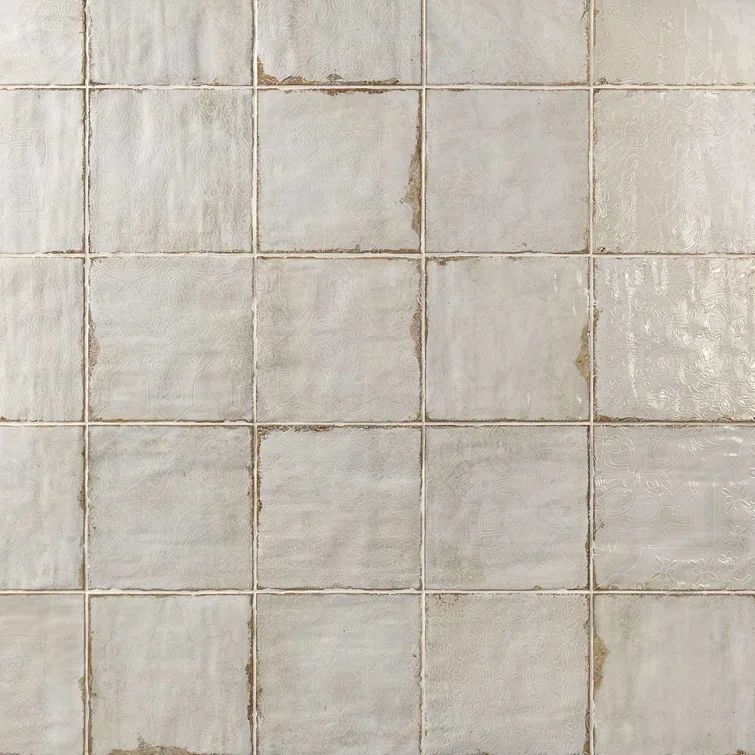 Haven Collection 8x8 Polished White Ceramic Wall Tile