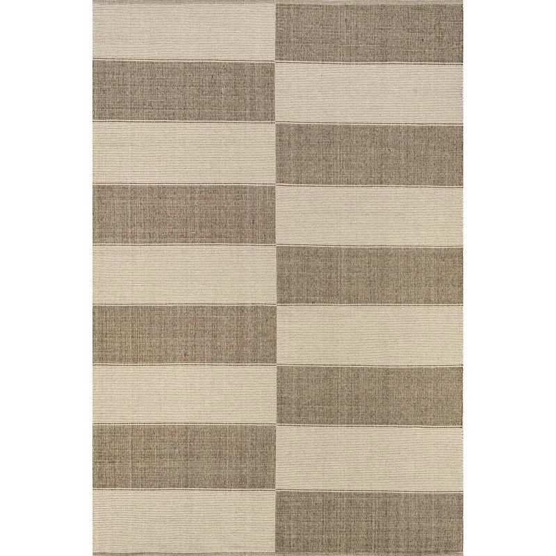 Sand and Beige Tufted Handmade Cotton Rectangular Rug