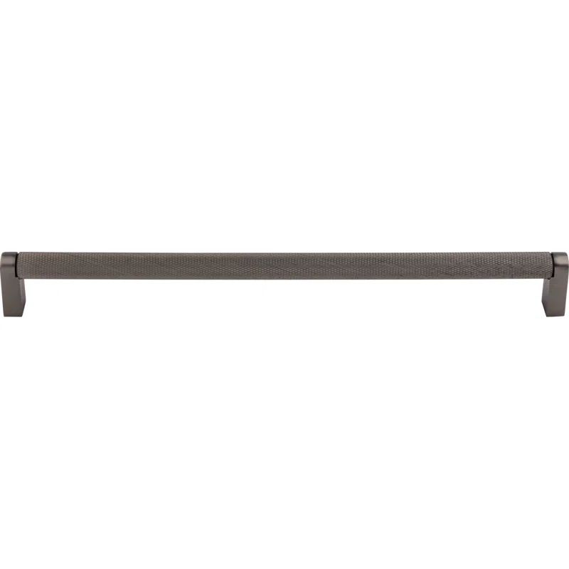 Ash Gray Steel Modern Industrial Bar Pull with Mounting Hardware