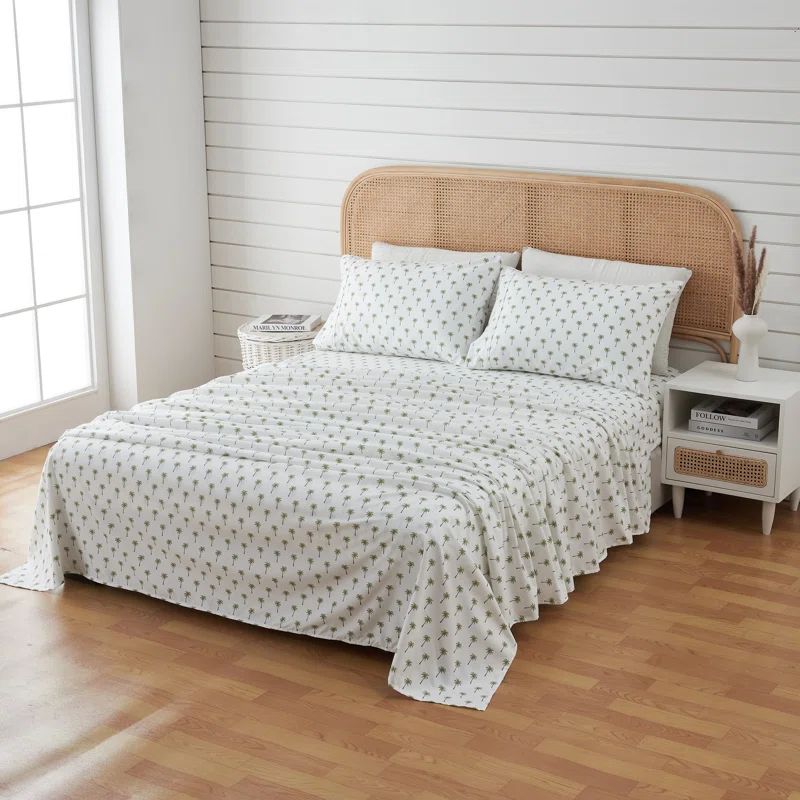 Full Coastal Palm Tree Microfiber Sheet Set