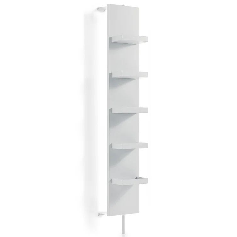 Arielle White Powder Coated Aluminum 5-Shelf Rotating Cabinet