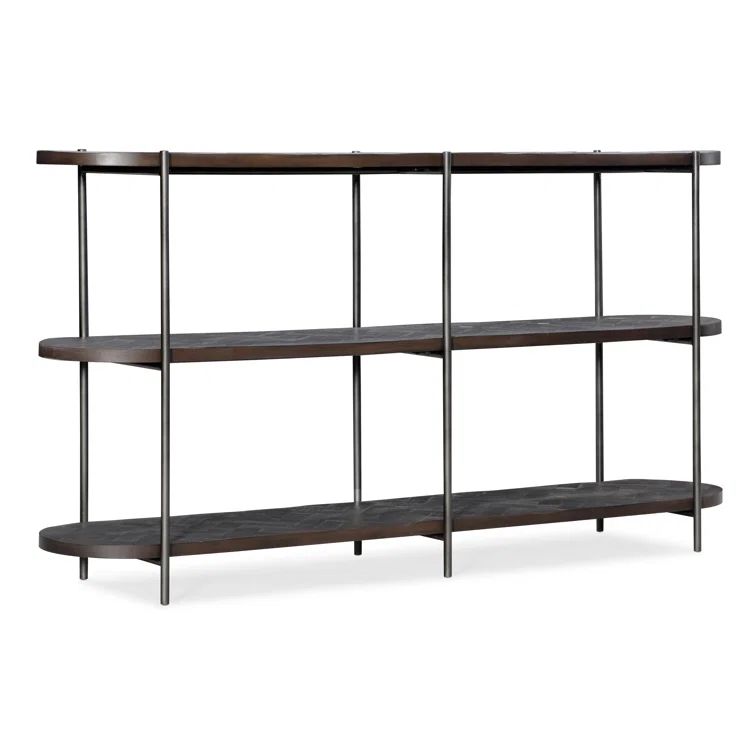 Industrial Chic 56'' Black/Brown Wood & Metal Console Table with Storage