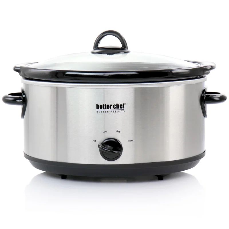Better Chef 6 Quart Silver Stainless Steel Oval Slow Cooker
