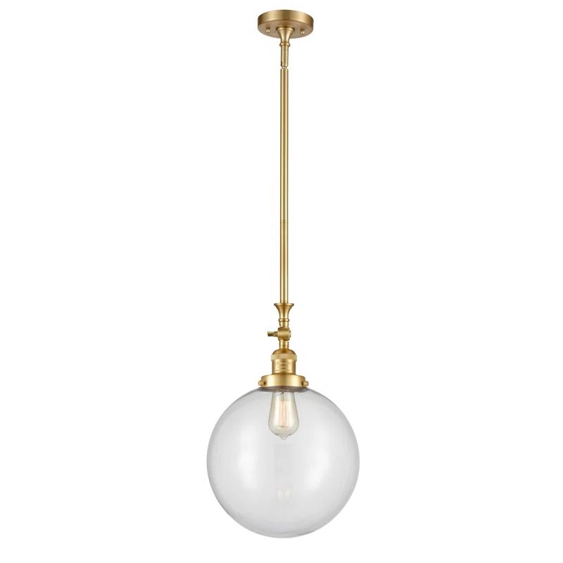 Satin Gold Mini Globe Pendant with Clear Shade - Indoor/Outdoor
