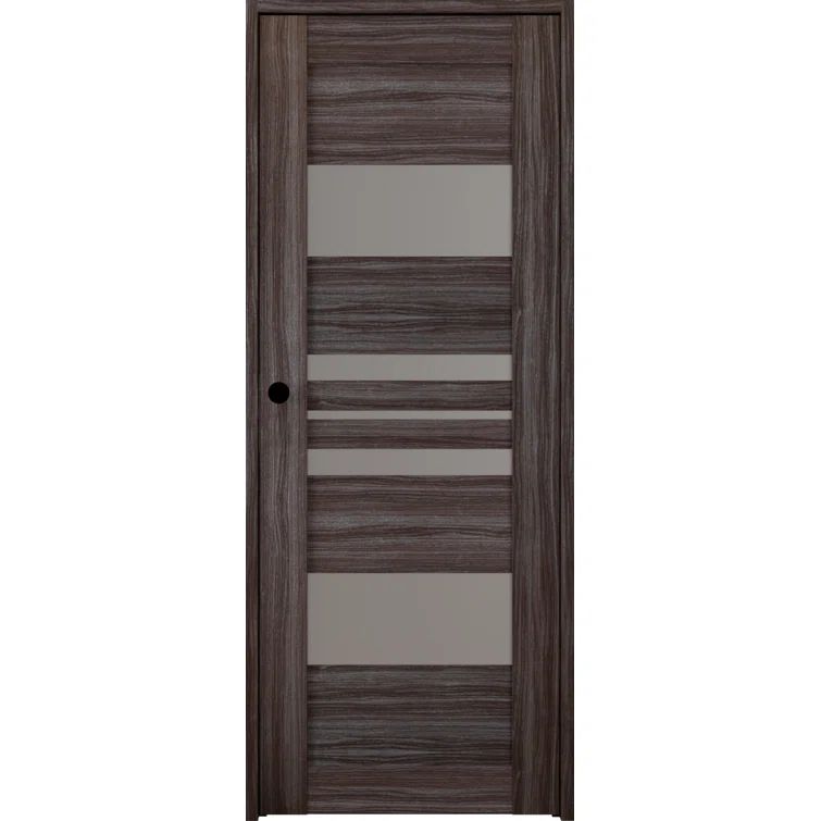 Romi 32" x 96" Gray Oak and Frosted Glass Interior Door