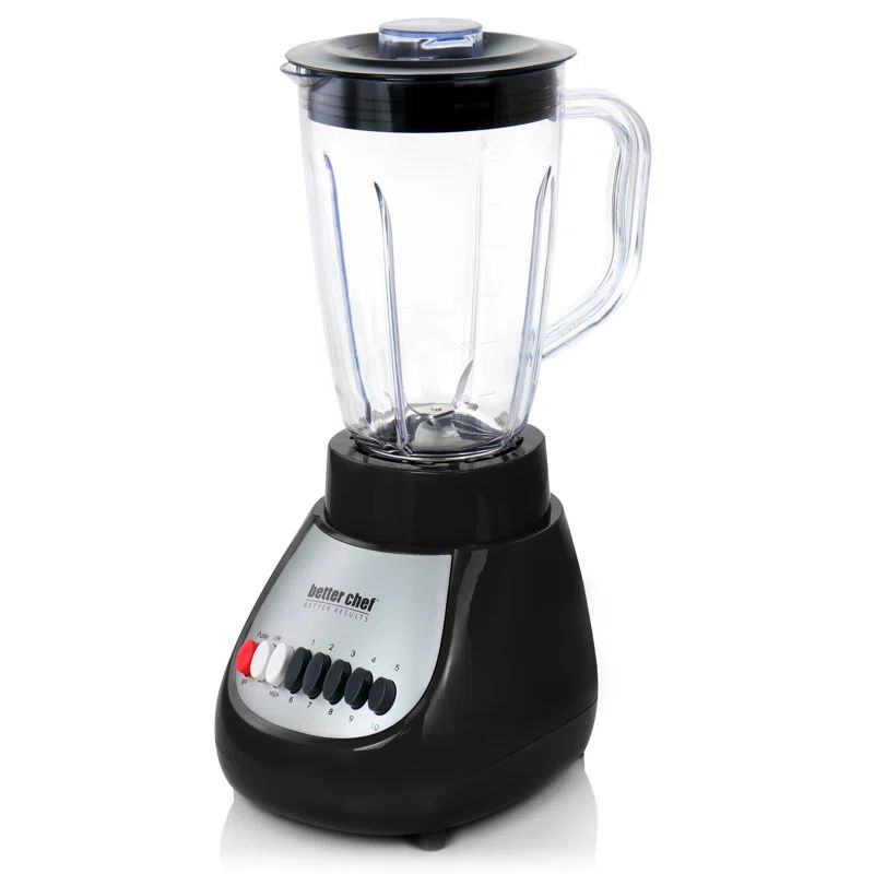 Better Chef Black 10-Speed 50oz Countertop Blender with Plastic Jar