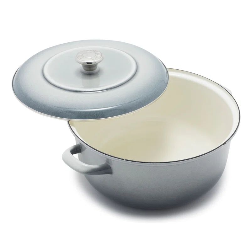 Cloud Gray 7-Quart Enameled Cast Iron Dutch Oven with Lid