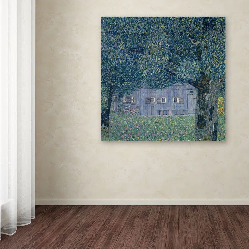 Gustav Klimt Farmhouse in Upper Austria Square Canvas Art