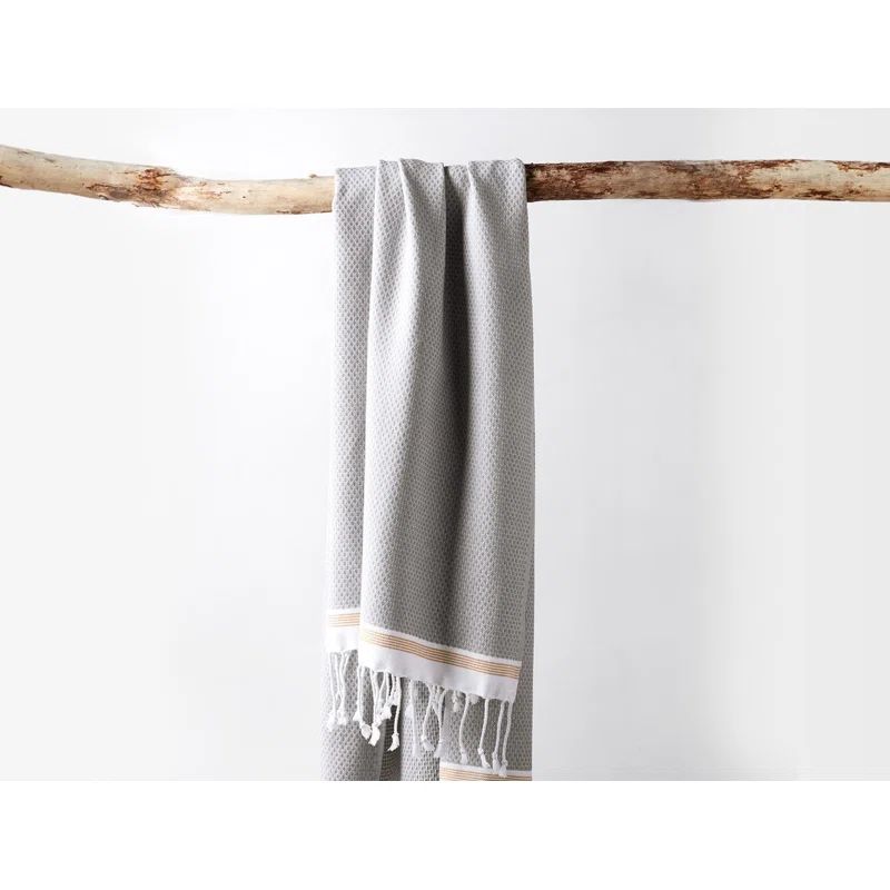 Deep Pewter and Tangerine Organic Cotton Turkish Bath Towel Set