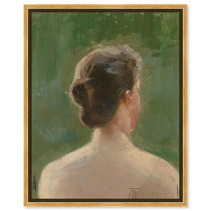 Vintage Green and Gold Framed Canvas Portrait, 24 x 30 Inch