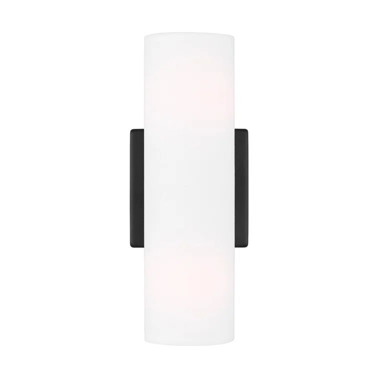 Capalino 12" White Cylinder Modern Vanity Sconce