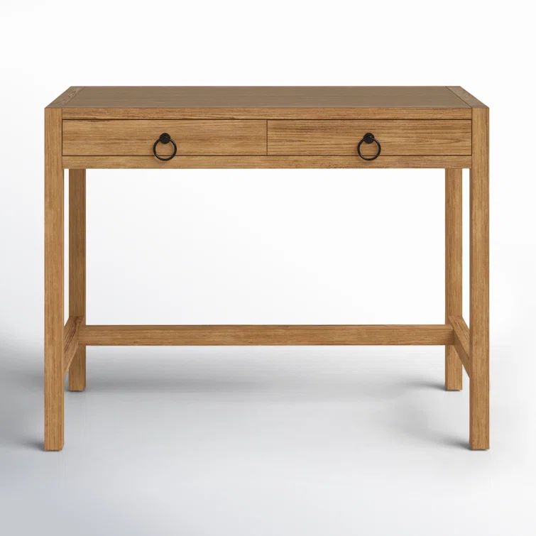 Elin 116'' Natural Wood Writing Desk with Drawers