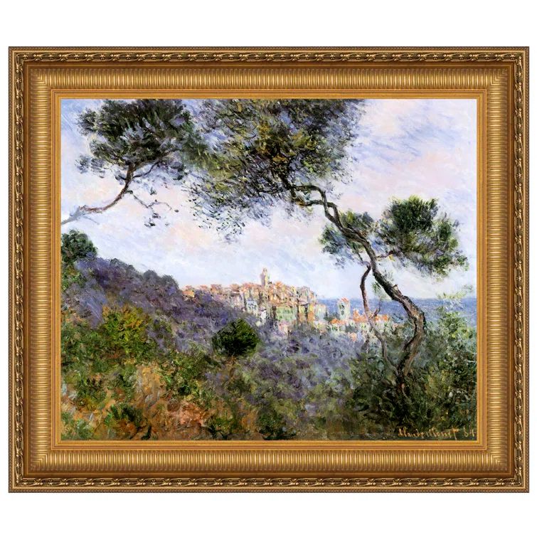 Claude Monet Framed Landscape Canvas Print in Gold Frame