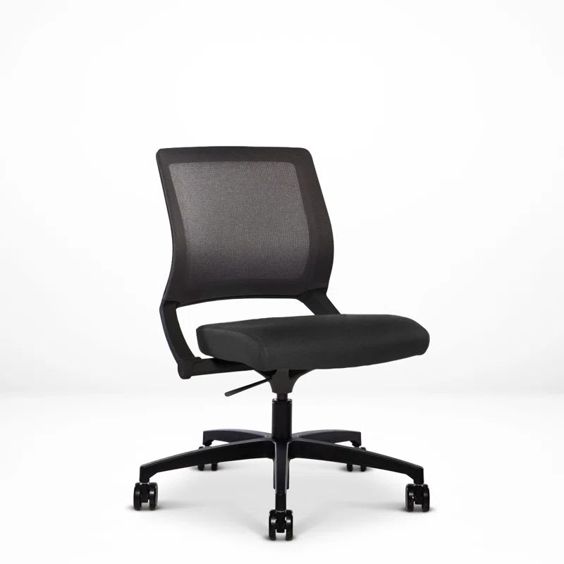 Reset Compact Swivel Task Chair in Black Polyester Blend