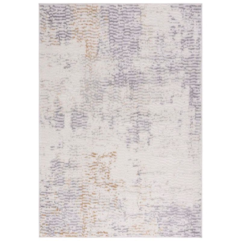 Palma Gray and Beige Hand-Knotted Synthetic Rug