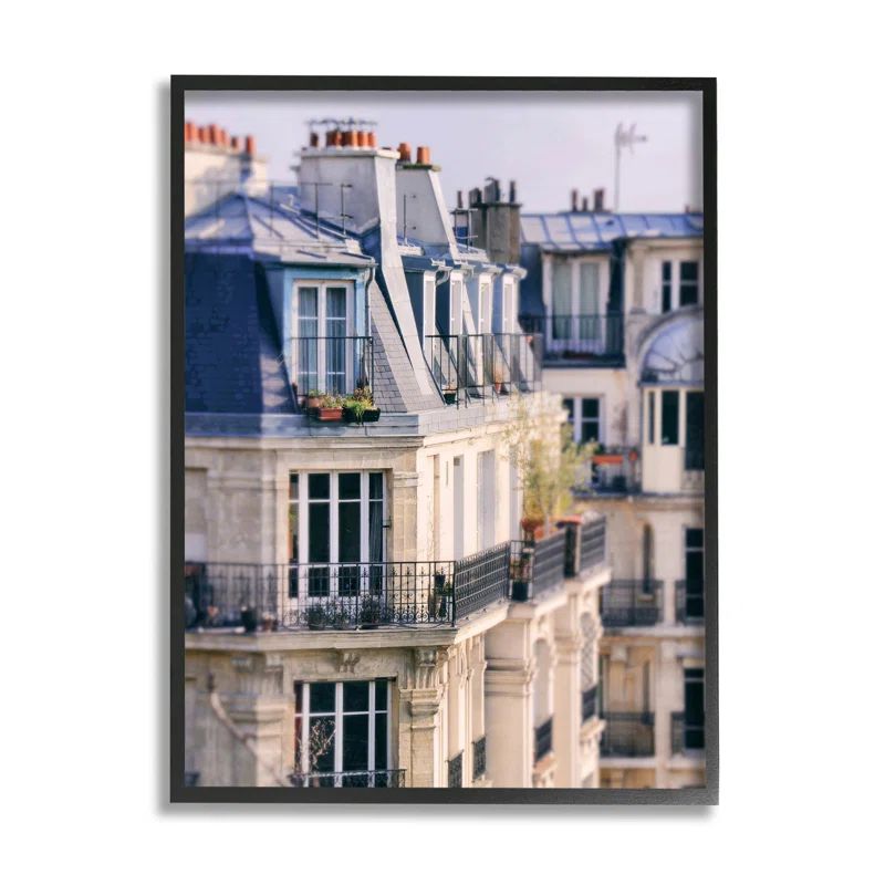 Parisian Architecture Black Framed Canvas Print, 24 x 30