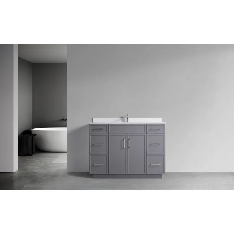 Freestanding Vanity with Sink 2 Doors + 6 Drawers - 48"