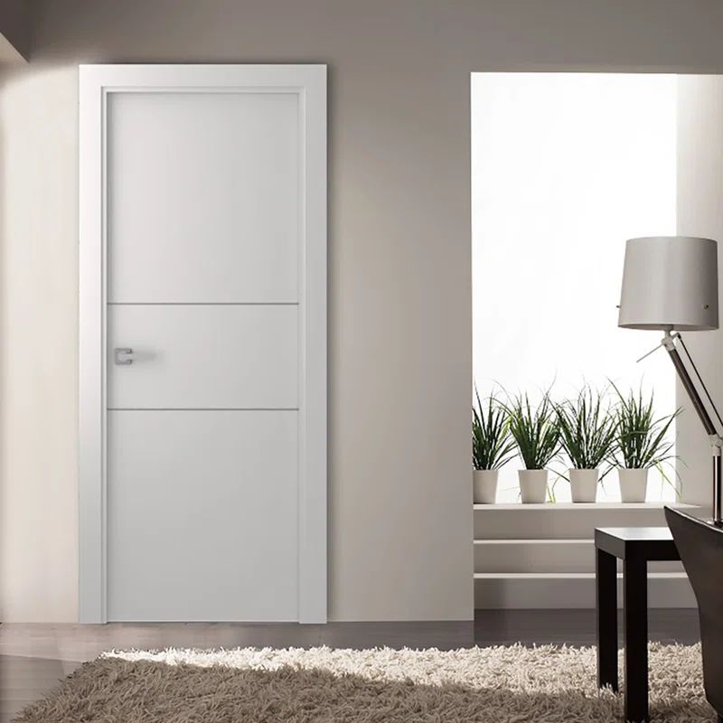 Bianco Noble White Textured Solid Core Pine Wood Door Slab