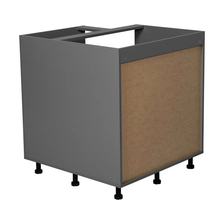 36" Gray Particleboard Base Cabinet with Adjustable Shelves